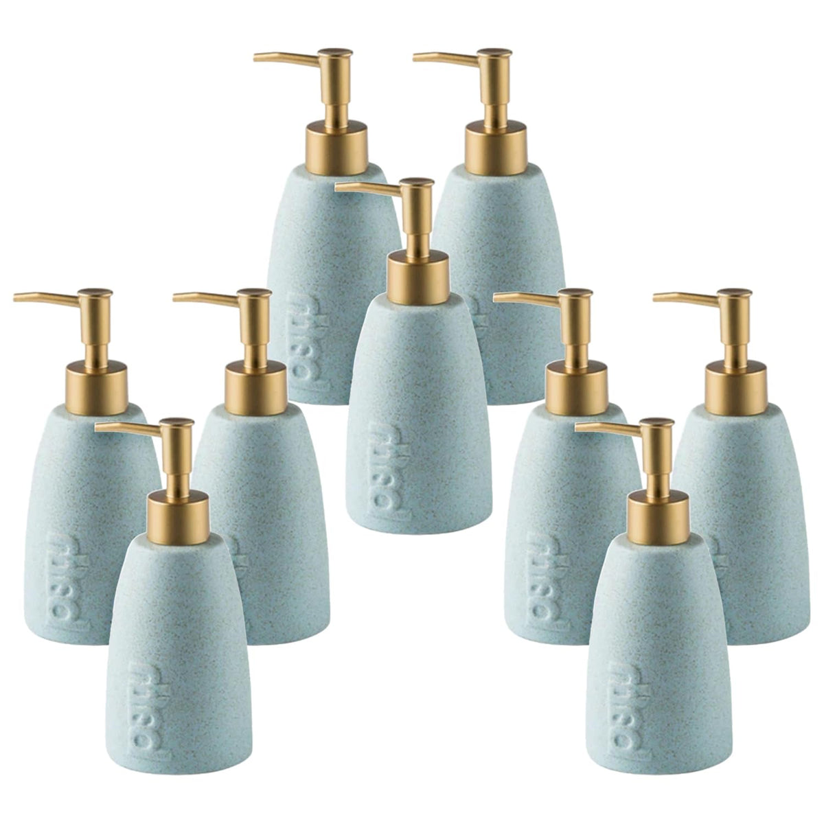 Kuber Industries Liquid Soap Dispenser | Handwash Soap Dispenser | Soap Dispenser for Wash Basin | Shampoo Dispenser Bottle | Bathroom Dispenser Bottle | 9 Piece | Pack of 3 | 320 ml | Blue