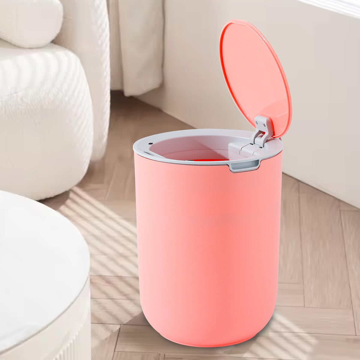 The Better Home 8L Automatic Dustbin With Lid | (28cm) Plastic Dustbin For Kitchen | Dustbin For Bathroom | Small Dustbin For Bedroom | Smart Sensor & Waterproof | Pink