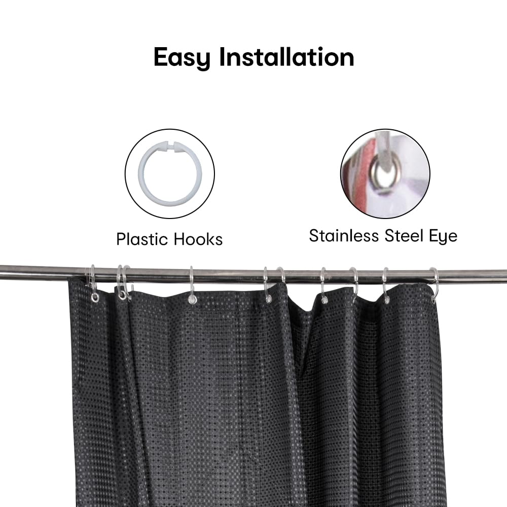 Anko Charcoal Shower Curtain - Indoor Pool Use