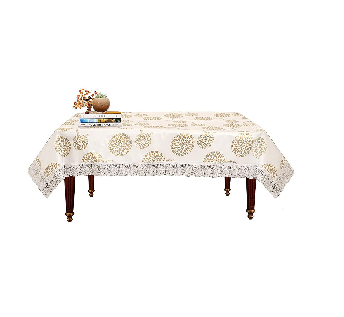 Heart Home PVC 4 Seater Center Table Cover (Yellow) 40 x 60 Inches CTHH8052