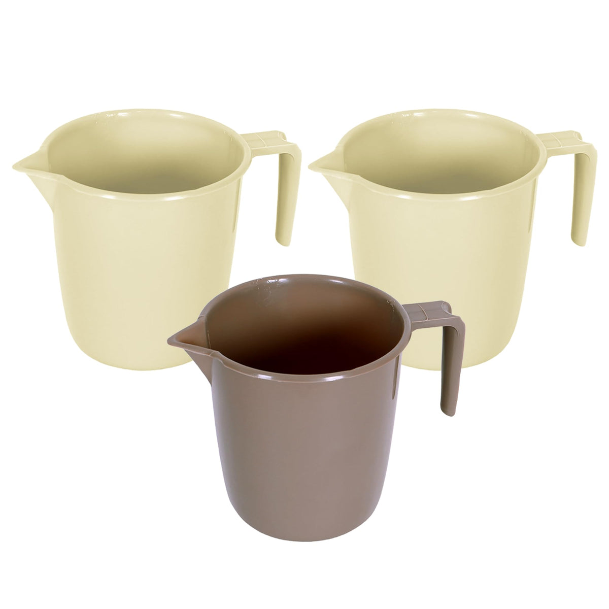 Kuber Industries Bathroom Mug | Plastic Bath Mug for Bathroom | Bath Mug | Mug for Bathroom | Mug for Toilet | Washroom Jug | 111 Bath Mug | 1 LTR | Pack of 3 | Multi