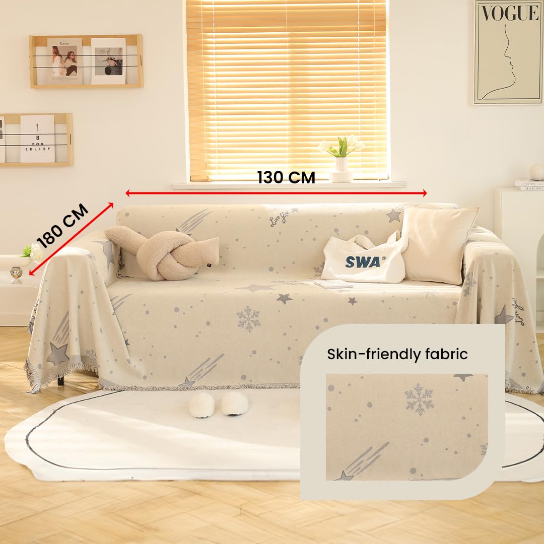 Kuber Industries Soft Chenille Throw - Cozy Bedspread