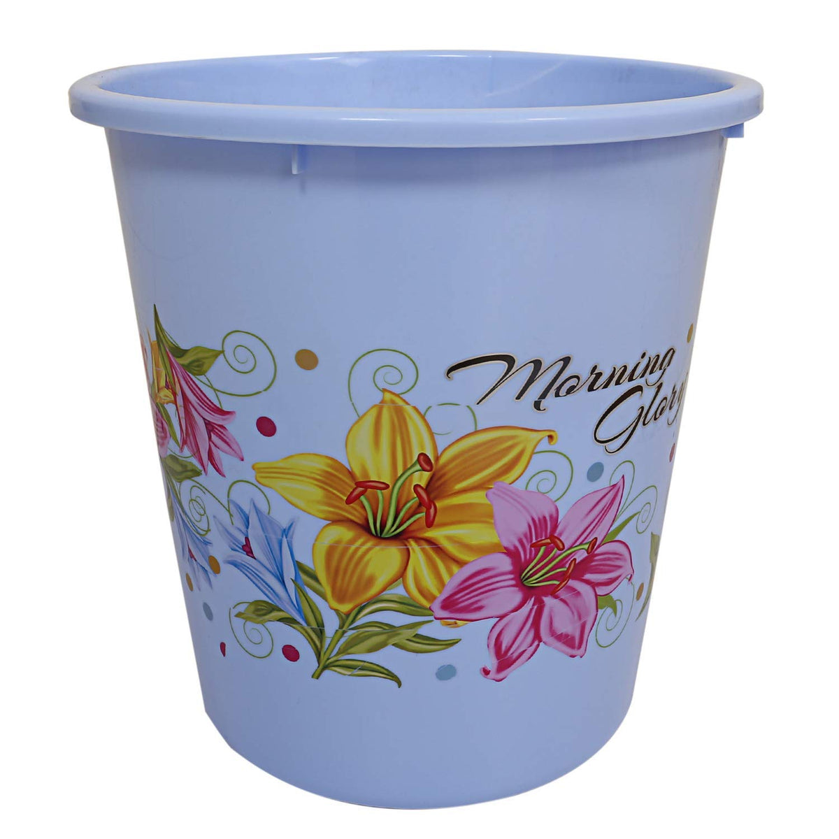 Kuber Industries Plastic Open-Top Exclusive Virgin Floral Dustbin/Garbage Bin, 5 L, Blue-CTKTC21370