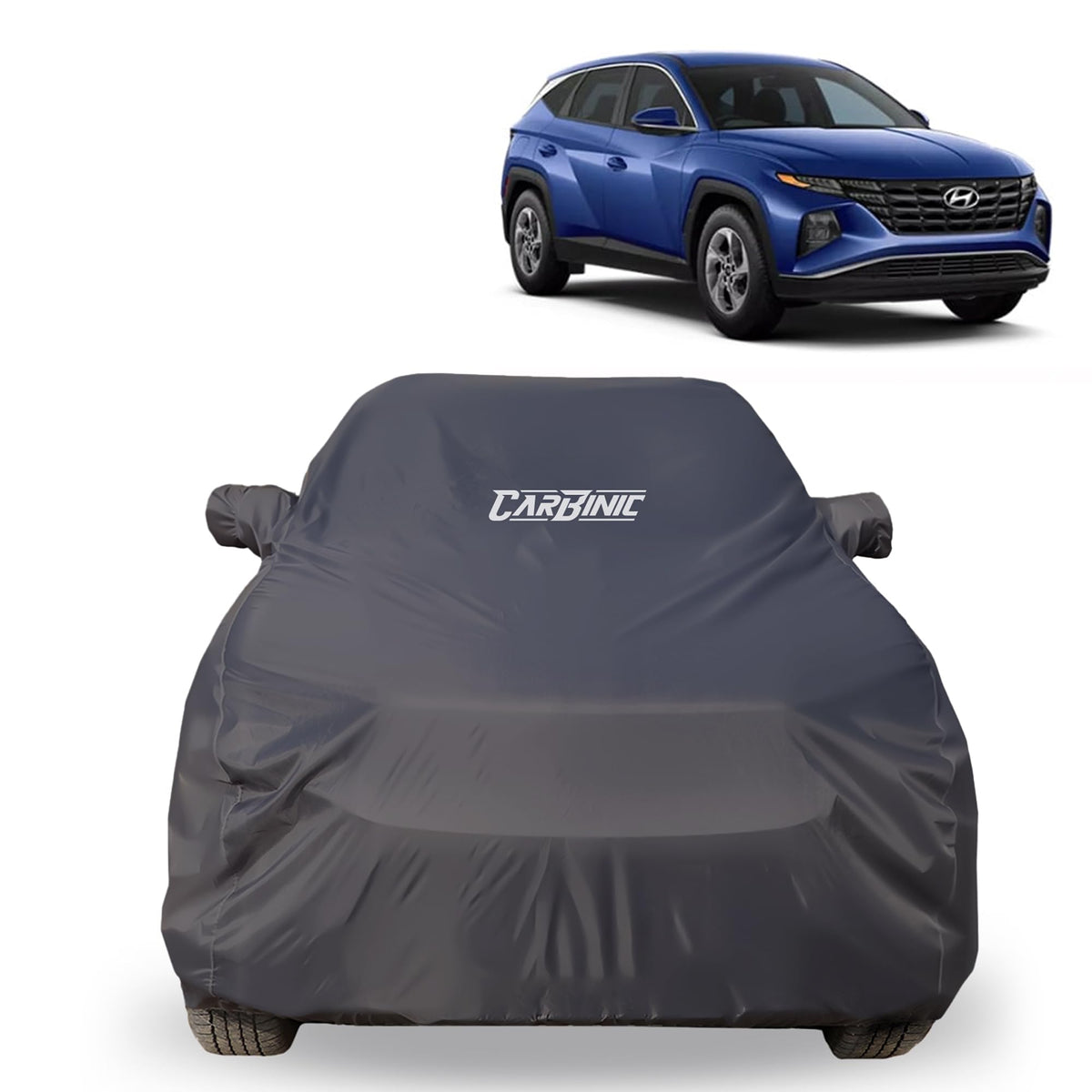 CARBINIC Car Body Cover for Honda BR-V 2022 | Water Resistant, UV Protection Car Cover | Scratchproof Body Shield | All-Weather Cover | Mirror Pocket & Antenna | Car Accessories Dusk Grey