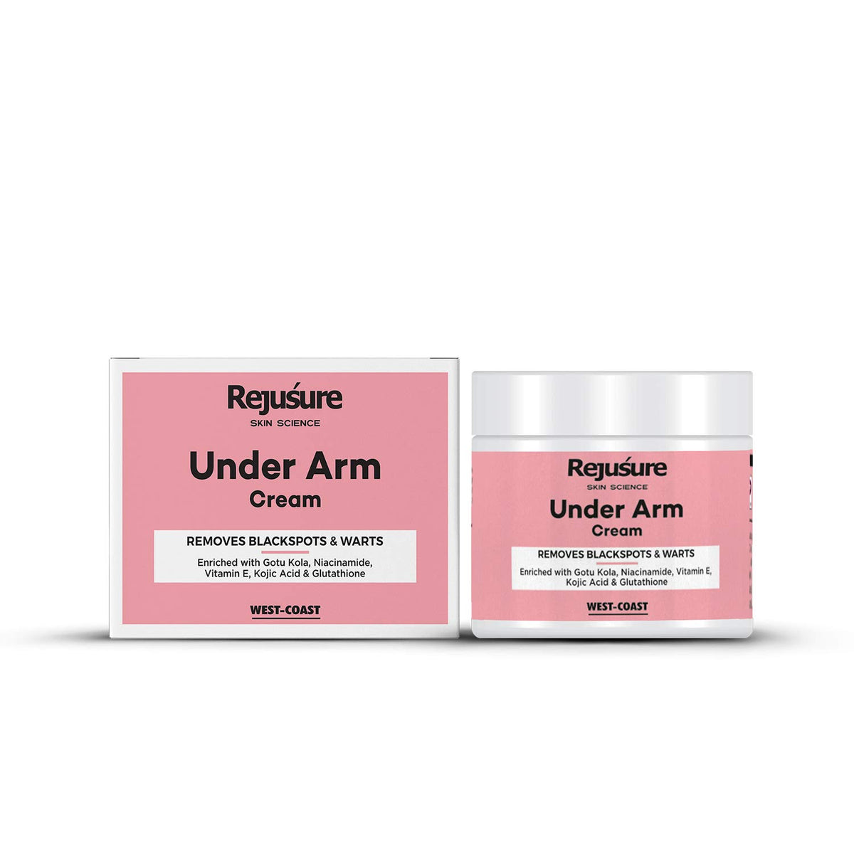 Rejusure Under Arm Cream - Brightens | Pores & Dark Spots | Warts | Underarm Care - 50 gm