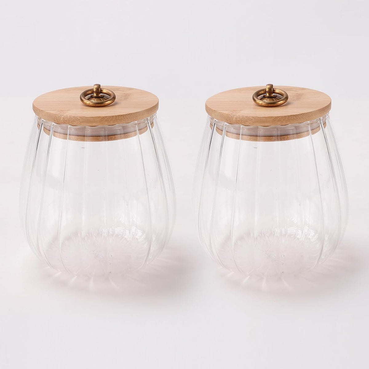 Homestic Borosilicate Glass Jar with Bamboo Lid | Kitchen Organizer Items & Storage | Multi-utility, Leakproof, Airtight Storage Jar for Cookies, Snacks, Tea, Coffee, Sugar | Set of 2 (830ml)