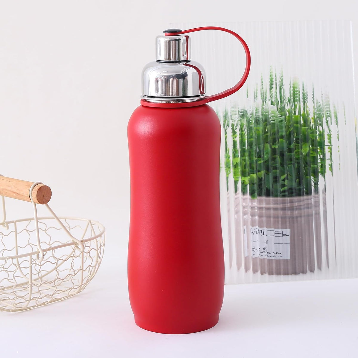 Kuber Industries Pack of 3 Vacuum Insulated Water Bottle| Stainless Steel Sipper Water Bottle | Hot & Cold Water Bottle | Leakproof, BPA Free, Rustproof | 750 ML | Red