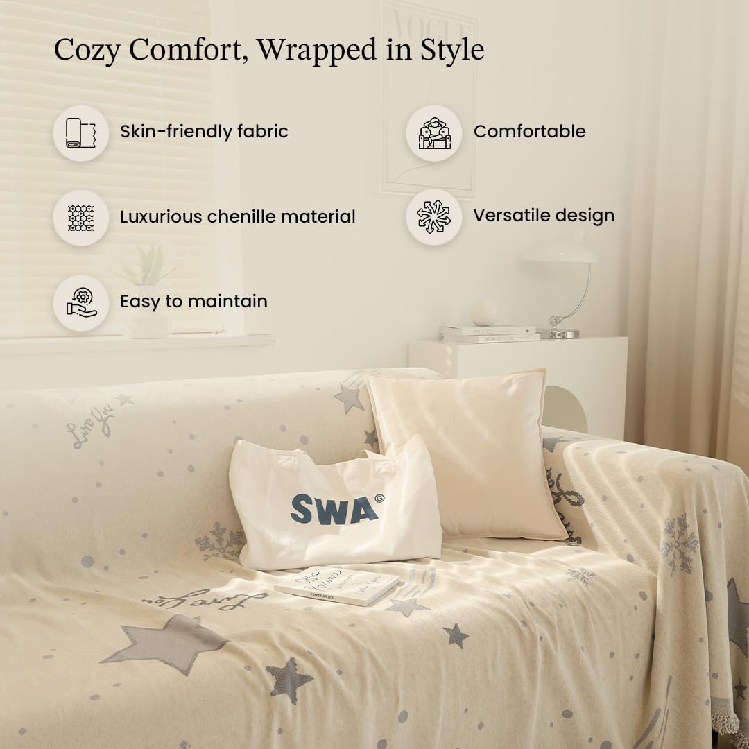 Kuber Industries Chenille Sofa Throw - Indoor Decoration