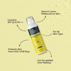 The Bath Store Sunscreen Spray SPF 50 PA +++ | Water Resistant, Lightweight & Non-Comedogenic Sun Cream | Sunscreen for Men & Women | No White Cast & Easy Application | Body Sunscreen Spray | For All Skin Type - 100 Ml