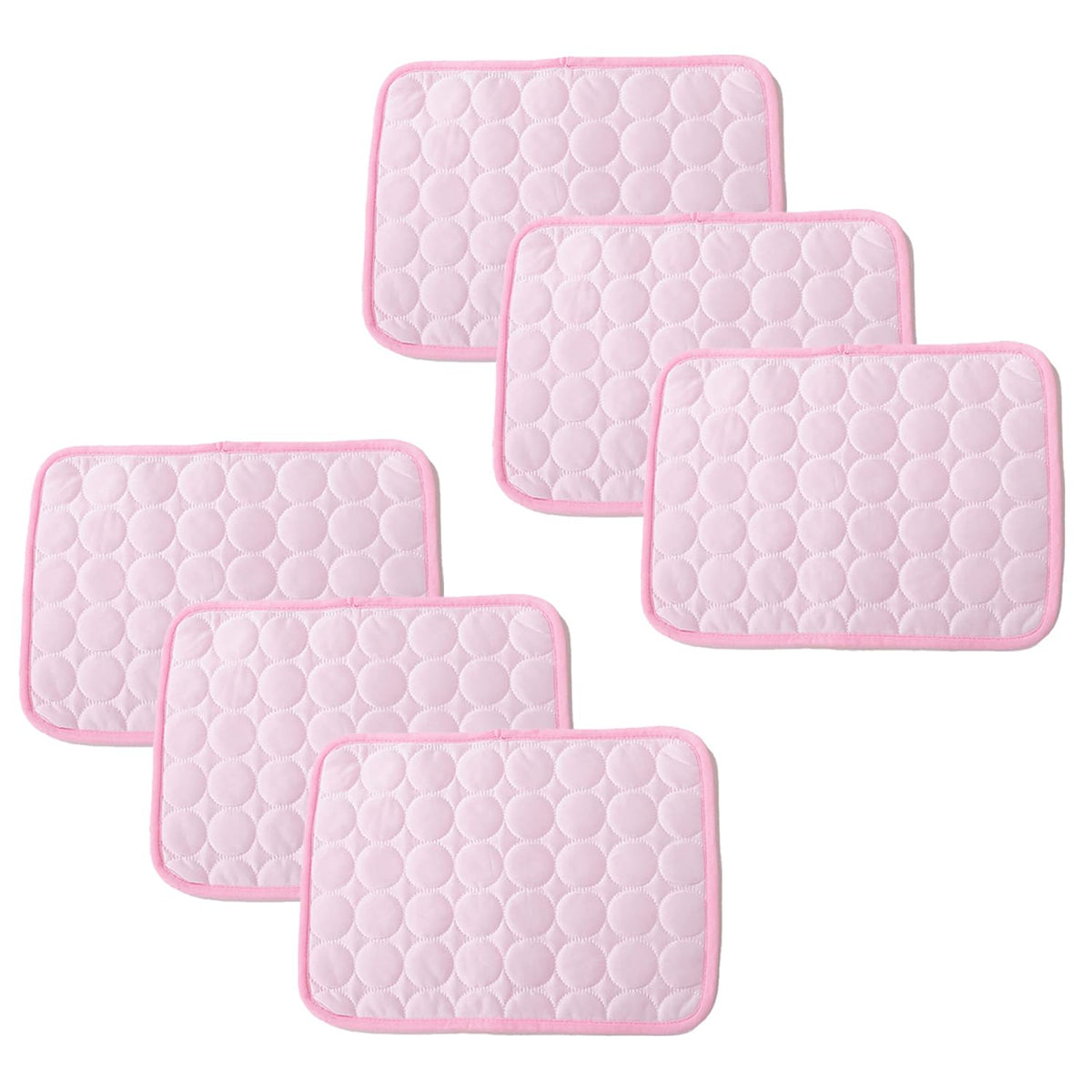 Kuber Industries Rectangular Dog & Cat Bed|Premium Cool Ice Silk with Polyester With Bottom Mesh|Multi-Utility Self-Cooling Pad For Dog & Cat|Light-weight & Durable Dog Bed|ZQCJ001P-XL|Pink(Pack Of 6)