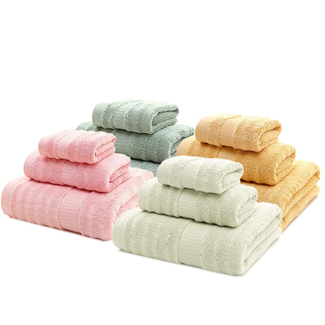 Mush Bamboo 12 PieceTowels Set | Ultra Soft, Absorbent and Antimicrobial 600 GSM (Bath Towel, Hand Towel and Face Towel) Perfect for Daily Use and Gifting (Assorted)