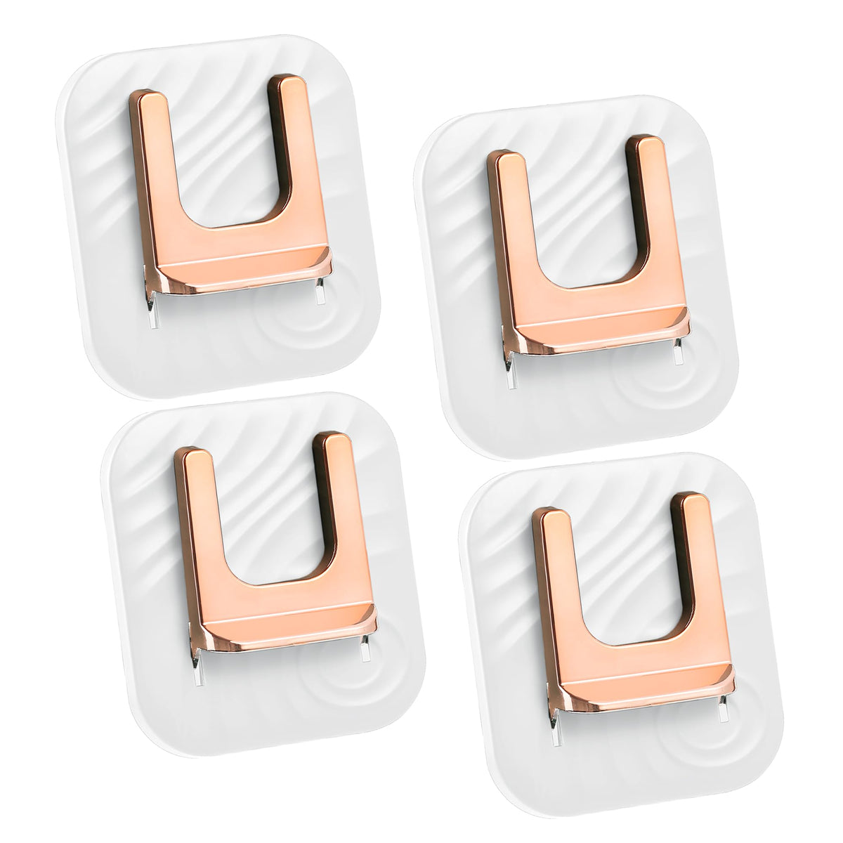Kuber Industries (Set of 4) Hair Dryer Stand Holder for wall | Clip Style Hair Tool Organiser | Bathroom Accessories | Hair Straightener Holder - White