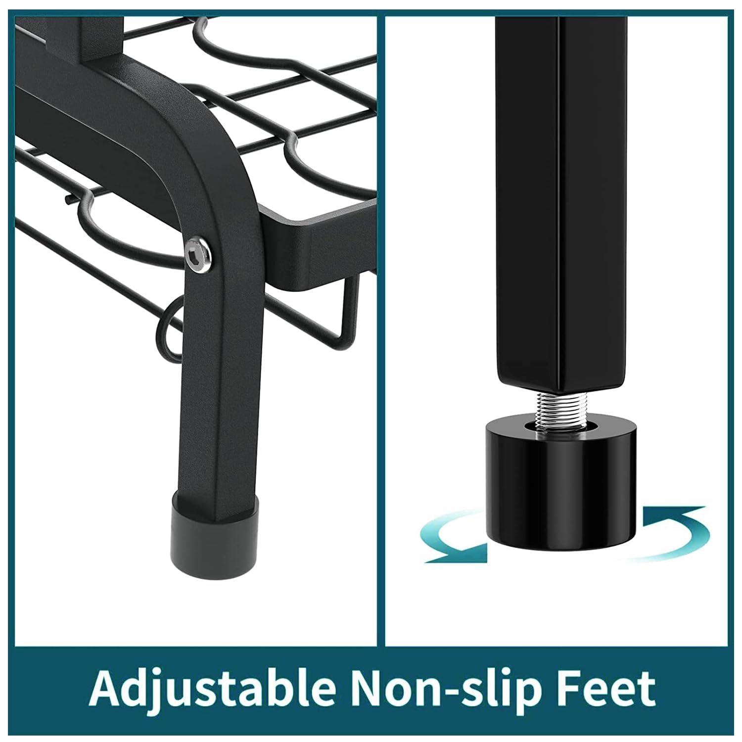 Kuber Industries Black Dish Drying Rack - Sturdy kitchen accessory