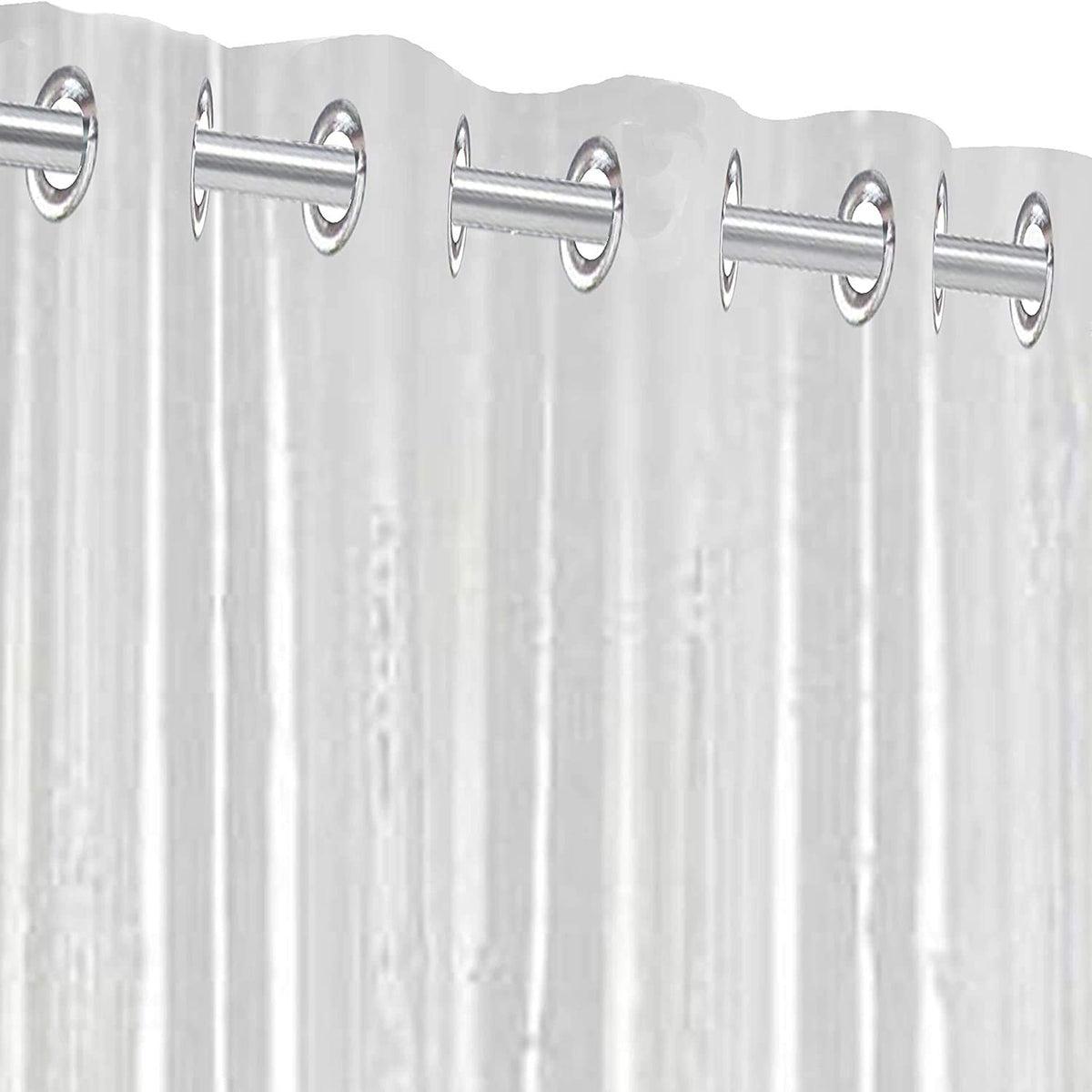 Heart Home PVC Eyelet Shower AC Door Curtain F_26_HEARTH016900, 9ft, 0.30 mm (Transparent)