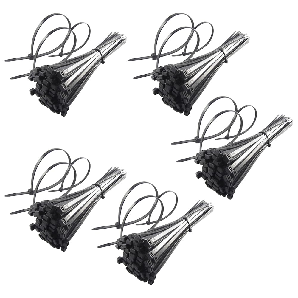 Kuber Industries Self Locking Cable Ties (250 mm x 3.6 mm - Pack of 500 Pcs) Black