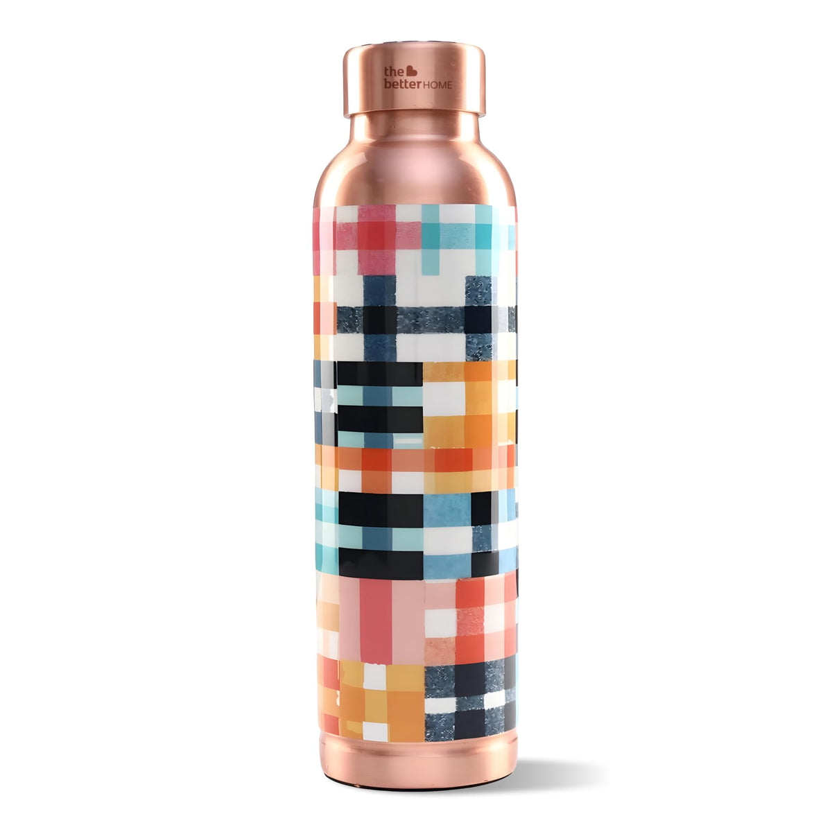 The Better Home Copper Water Bottle | 950ml | Printed Copper Bottle | Gym School Office Travel Home Use | Eco Friendly Nontoxic | Saharan Sunset