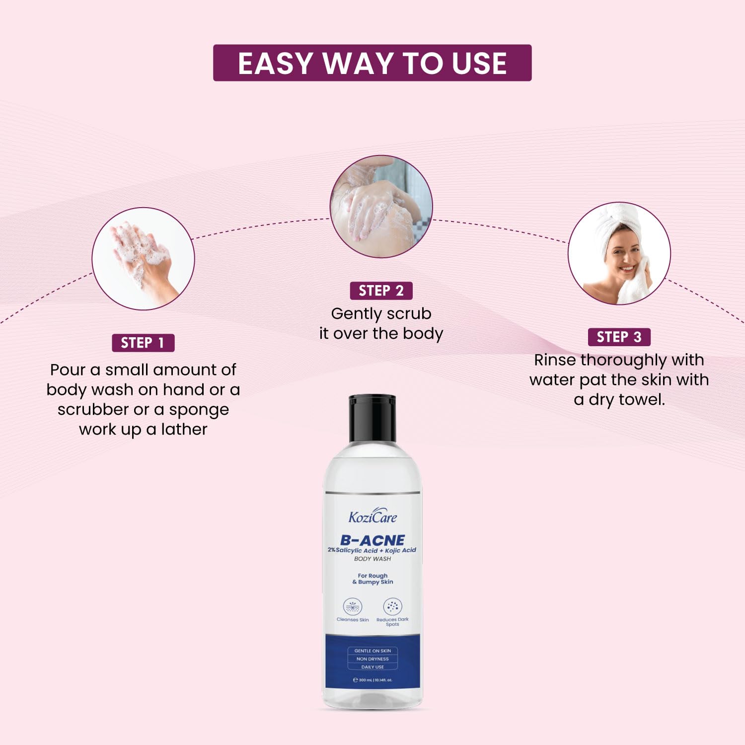 Kozicare B-Acne Body Wash Gel - Unisex skin treatment