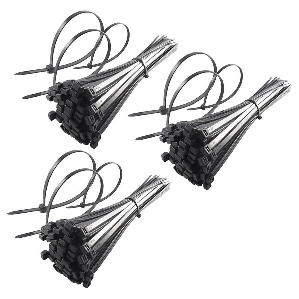 Kuber Industries Self Locking Cable Ties (150 mm x 3.0 mm - Pack of 300 Pcs) Black