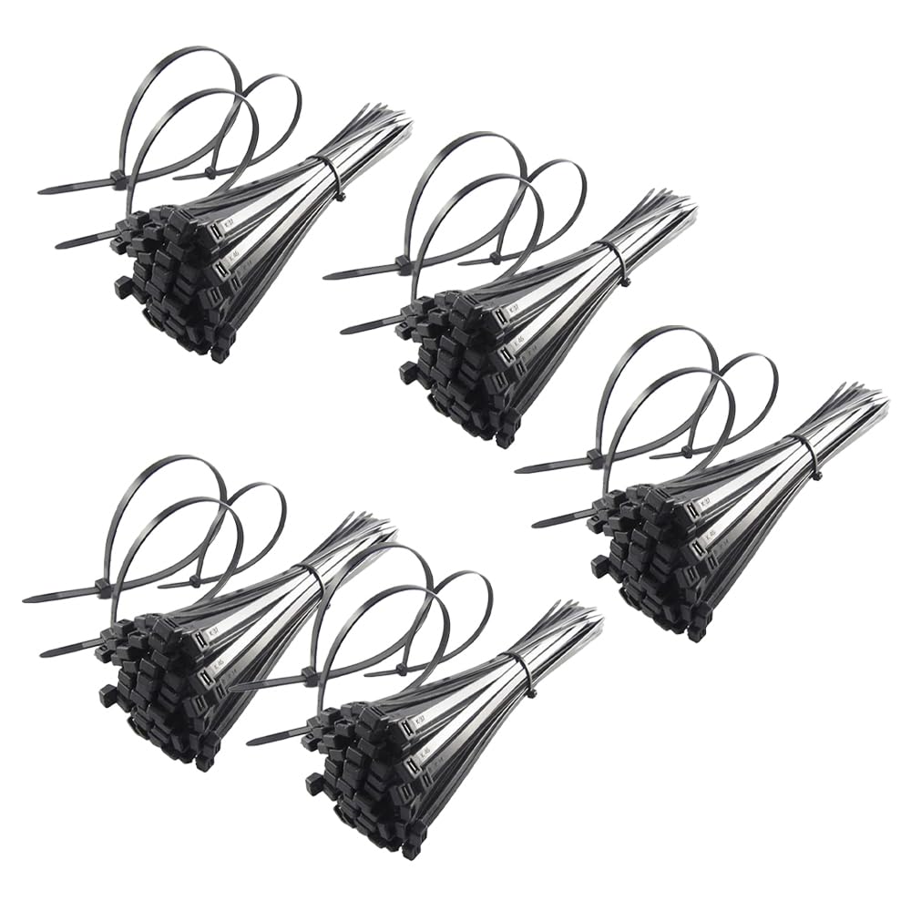 Kuber Industries Self Locking Cable Ties (200 mm x 3.6 mm - Pack of 500 Pcs) Black