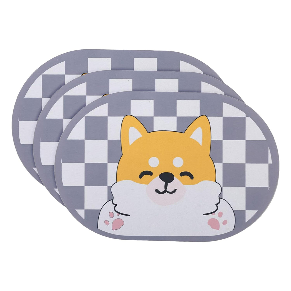 Kuber Industries Bath Mat | PVC Bathroom Mat | Shower Bath Mat | Floor Tub Mat | Diatom Mud Oval Mat | Anti-Skid Shower Bathroom Mat | CF-220819 |Pack of 3| Multi