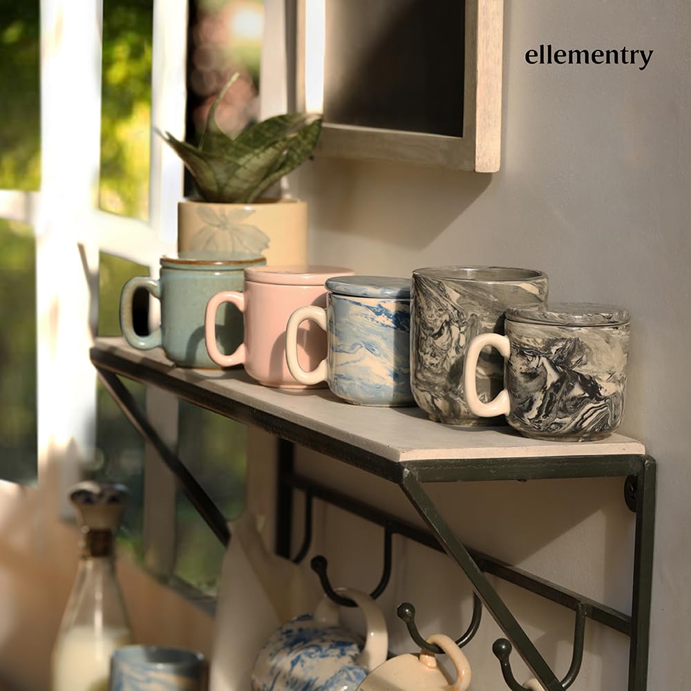 Ellementry carbon ceramic mug set - elegant office drinking