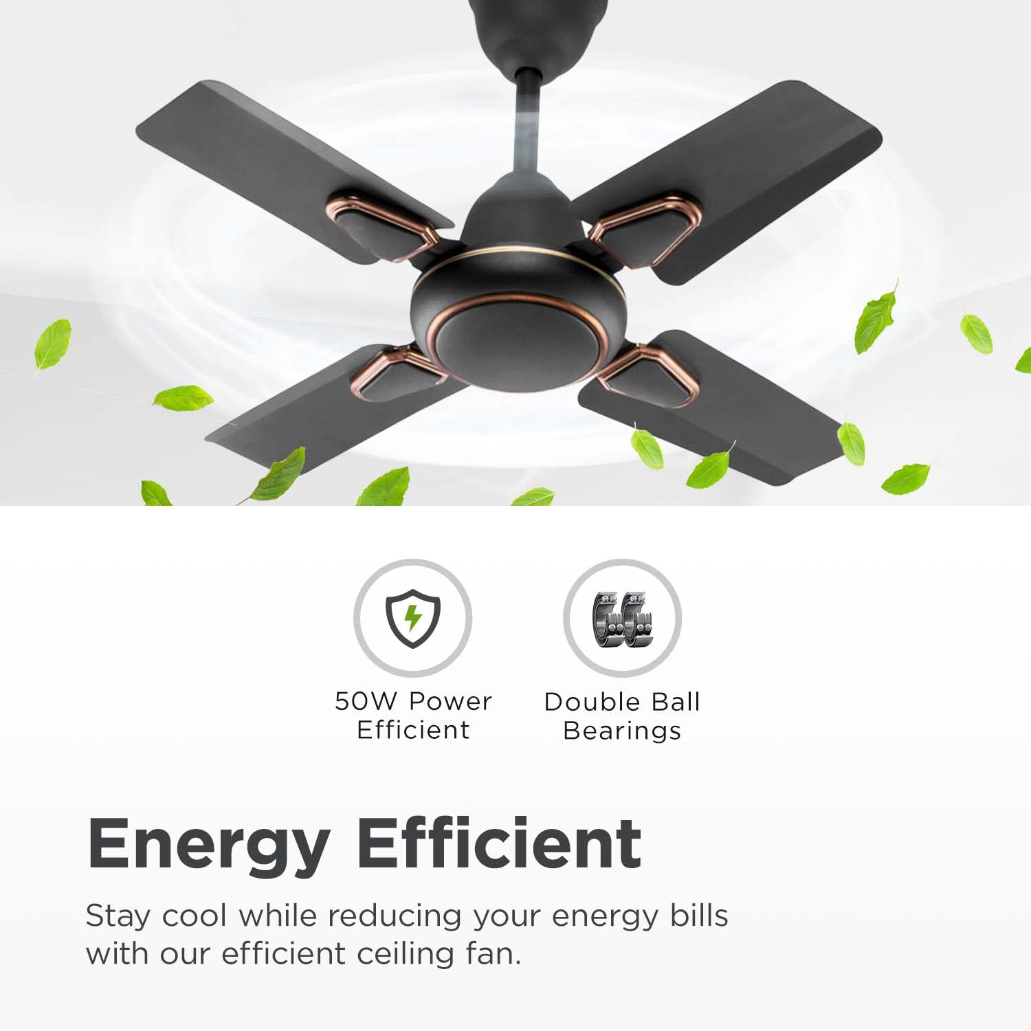 Candes Brio Turbo Fan - High-speed ceiling fan in smoke brown