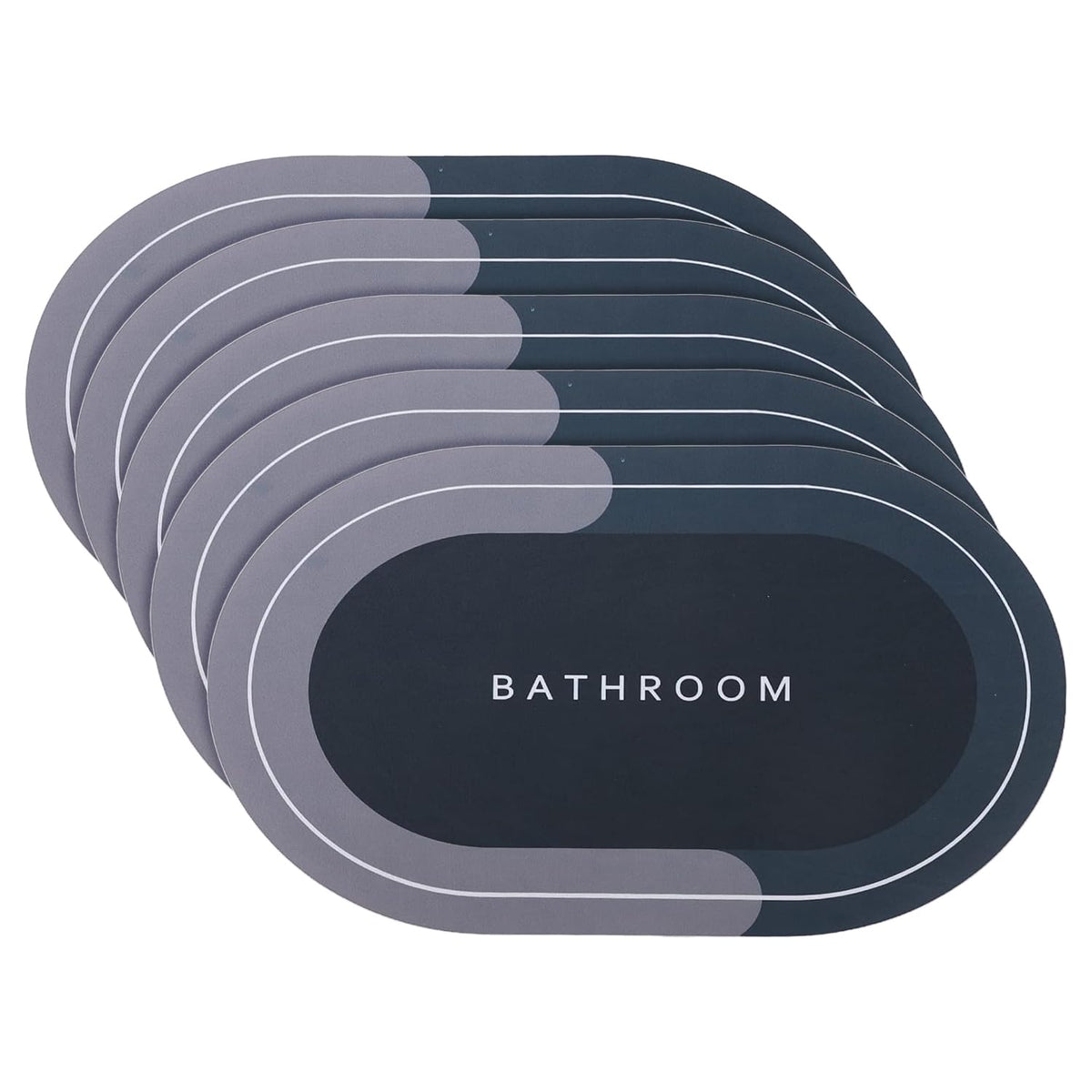 Kuber Industries Bath Mat | PVC Bathroom Mat | Shower Bath Mat | Floor Tub Mat | Diatom Mud Oval Mat | Anti-Skid Shower Bathroom Mat | CF-220802 |Pack of 5| Brown