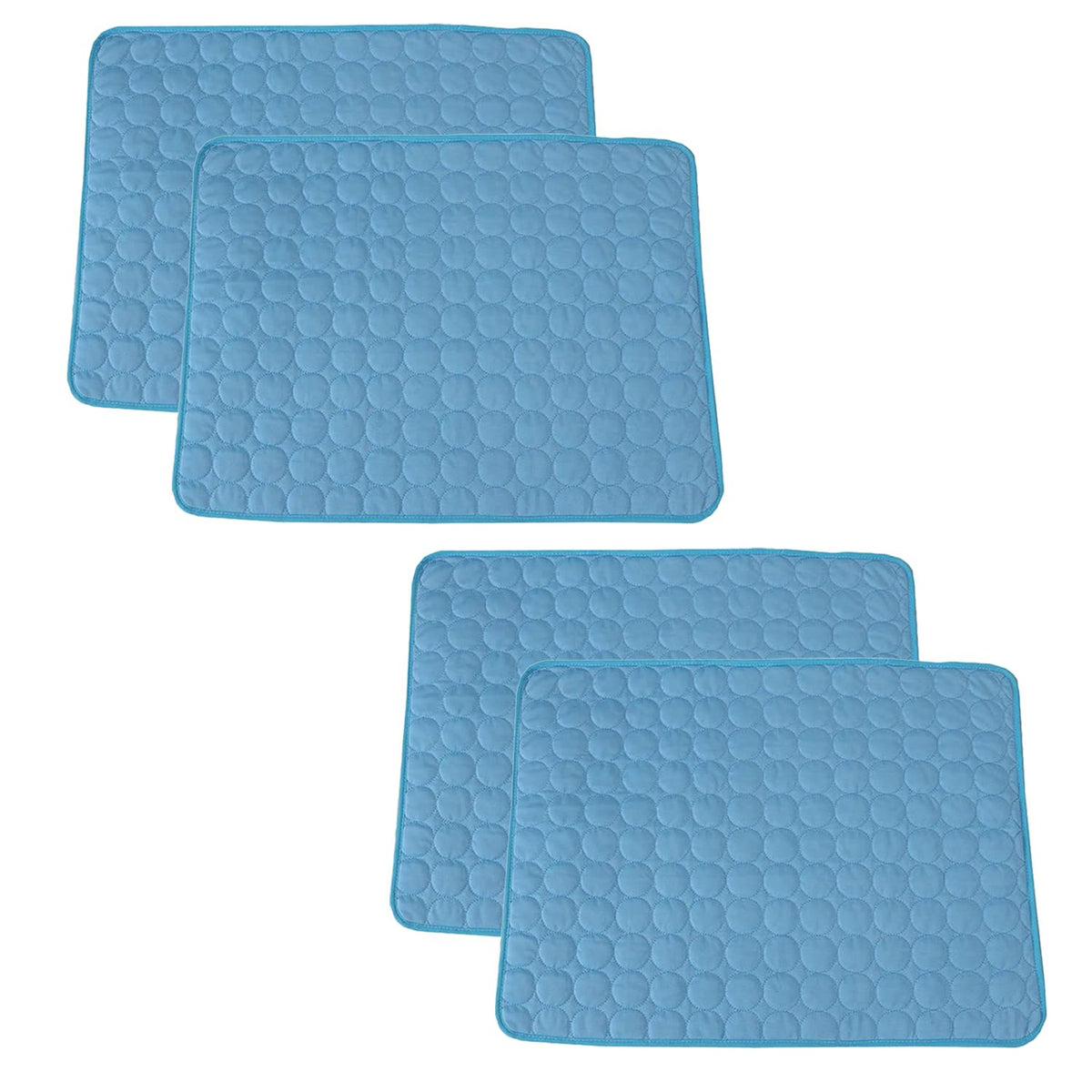 Kuber Industries Rectangular Dog & Cat Bed|Premium Cool Ice Silk with Polyester With Bottom Mesh|Multi-Utility Self-Cooling Pad For Dog & Cat|Light-weight & Durable Dog Bed|ZQCJ001B-L|Blue (Pack Of 4)