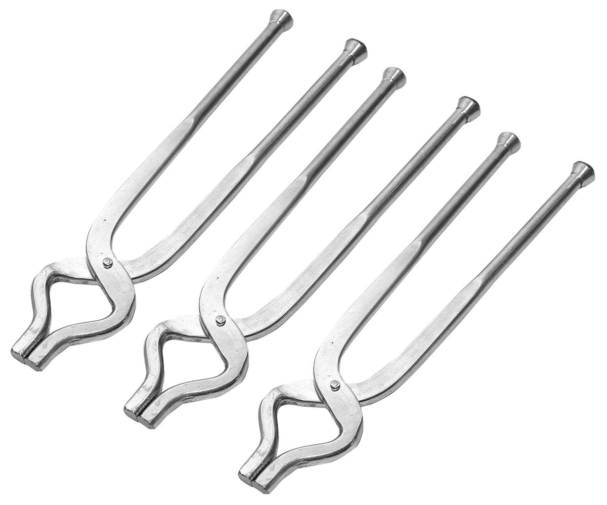 Kuber Industries 3 Pieces Stainless Steel Pakkad, Sansi, Tong, Kitchen Tool pincer, Chimta, Utility Holder (Silver)