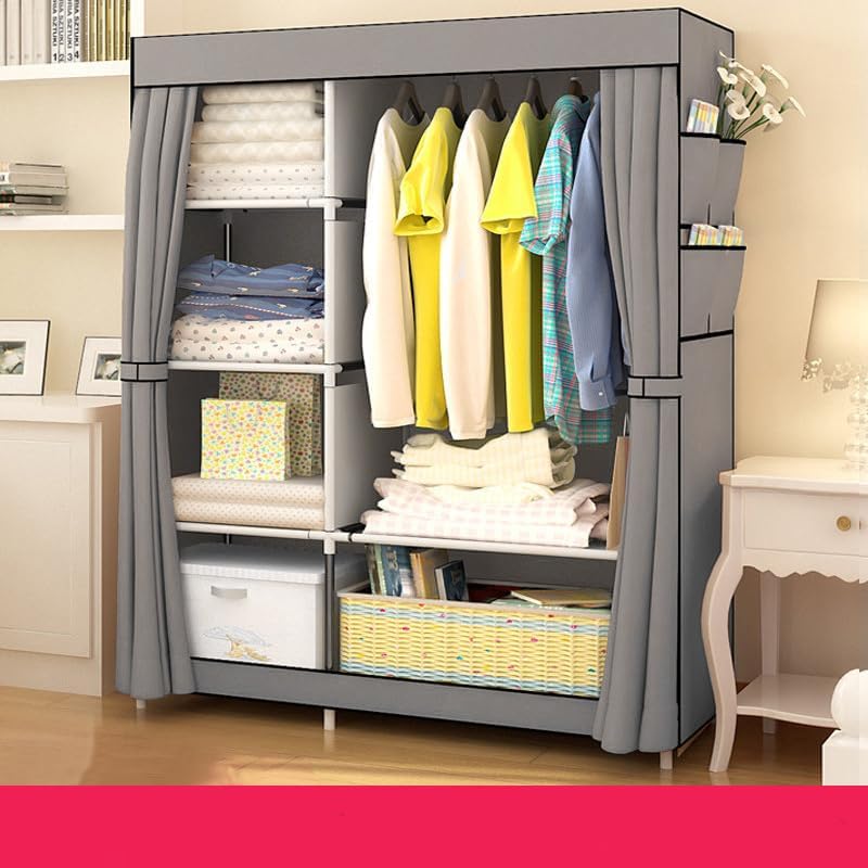 Kuber Foldable Wardrobe - Durable fabric shelves for clothes