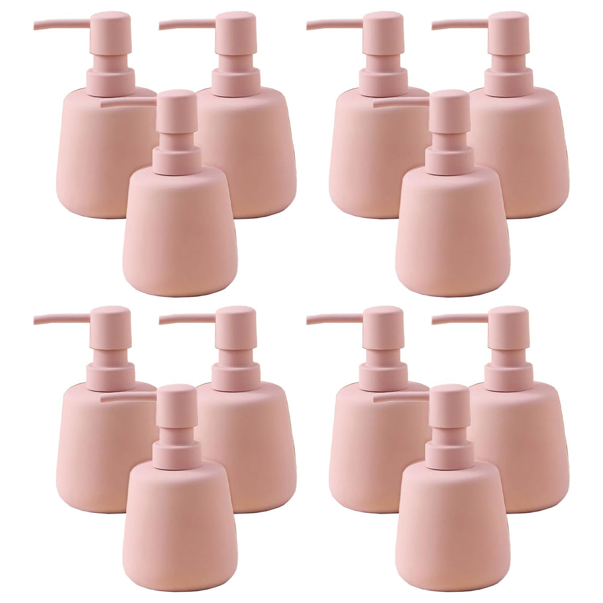 Kuber Industries Liquid Soap Dispenser | Handwash Soap Dispenser | Soap Dispenser for Wash Basin| Bathroom Dispenser Bottle | 12 Piece | Pack of 4 | 260 ml | JY00159PK | Pink