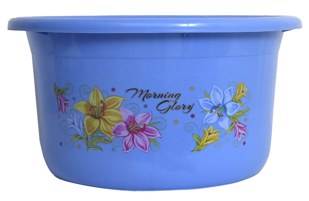 Kuber Industries Bath Tub/Washing Tub|Unbreakable Plastic Tub|Multipurpose Tub For Bathroom|Capicity 25 LTR|BLUE