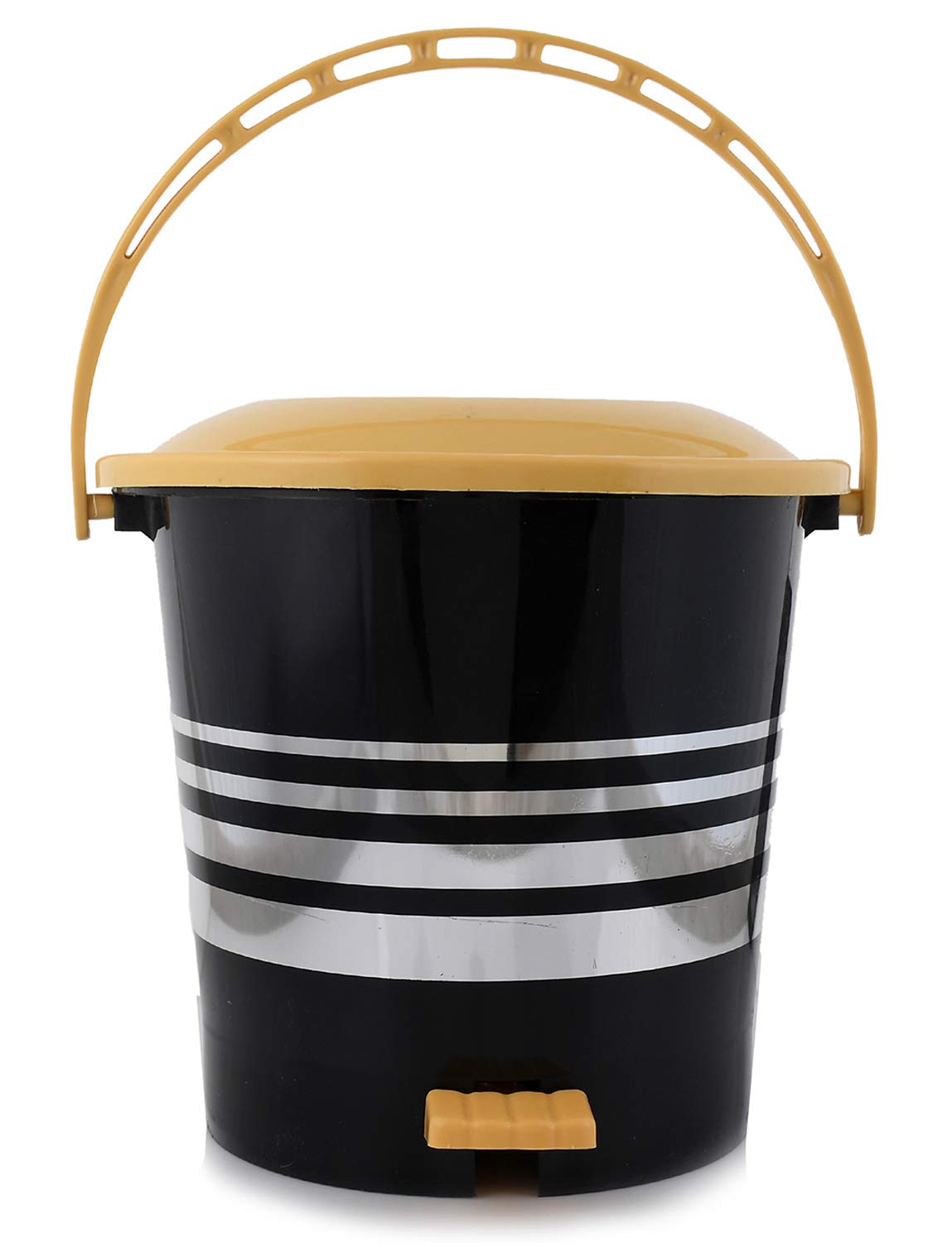 Kuber Industries Plastic Dustbin Garbage Bin with Handle, 10 litres (Yellow) -CTKTC043083