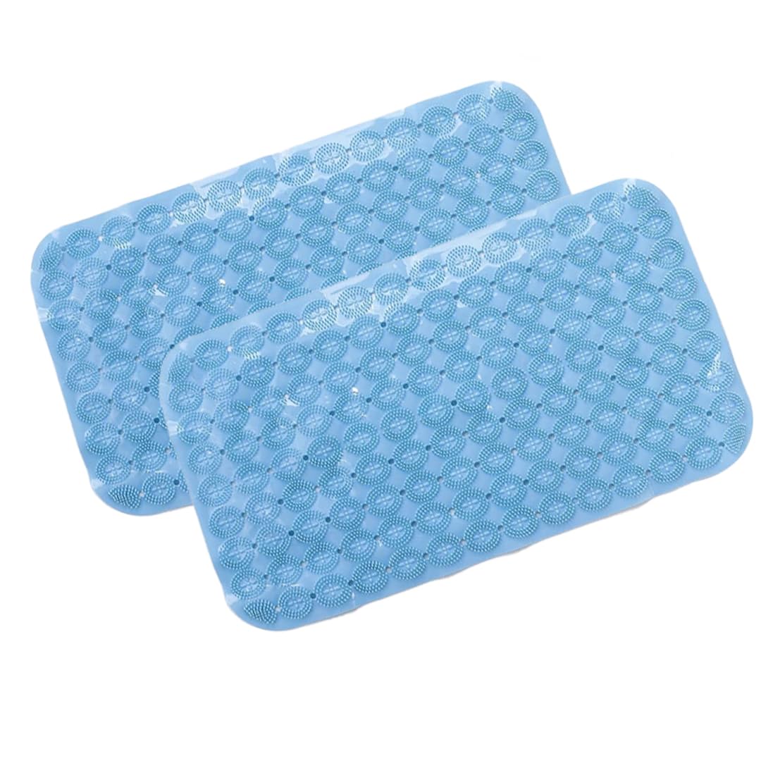 SAVYA HOME Anti Skid Bath Mat for Bathroom, Mat for Kitchen, Mat for Shower area, Bathtub Mats| Bath Mat, Machine Washable Floor Mat (67x37 cm)| Light Blue & Light Blue