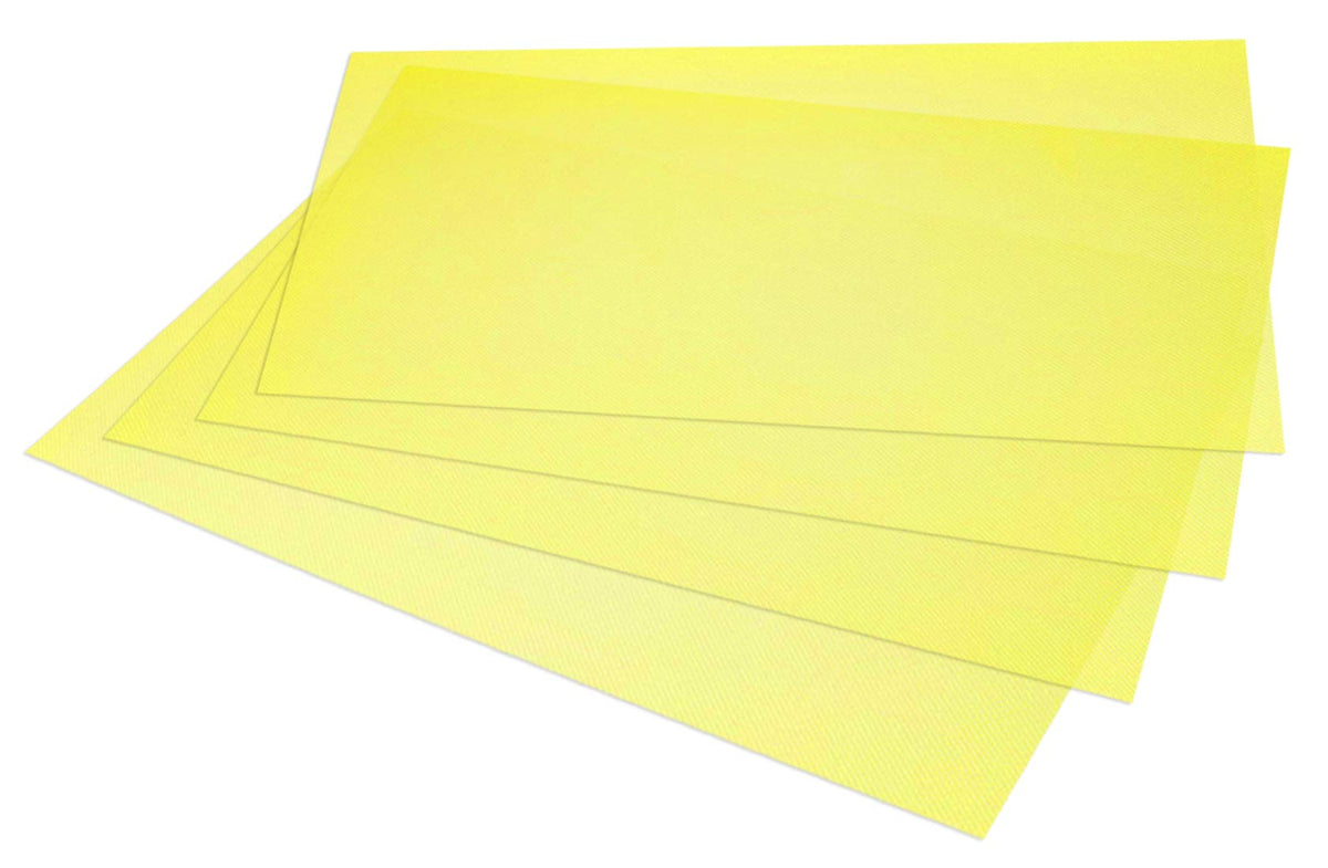 Kuber Industries 4 Pieces PVC Refrigerator/Fridge Multipurpose Drawer Mat Set(Yellow)-CTKTC32251