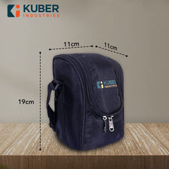 Kuber Industries Pack of 5 Lunch Box|Canvas Leak Proof 3 Stainless Steel Insulated Containers Lunch Bag|Adjustable Straps Tiffin Box with Zipper Closure (Black)