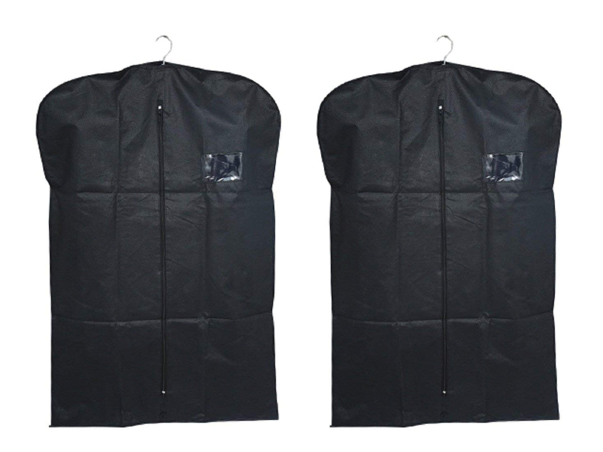 Kuber Industries 2 Piece Black Cotton Hanging Blazer Cover