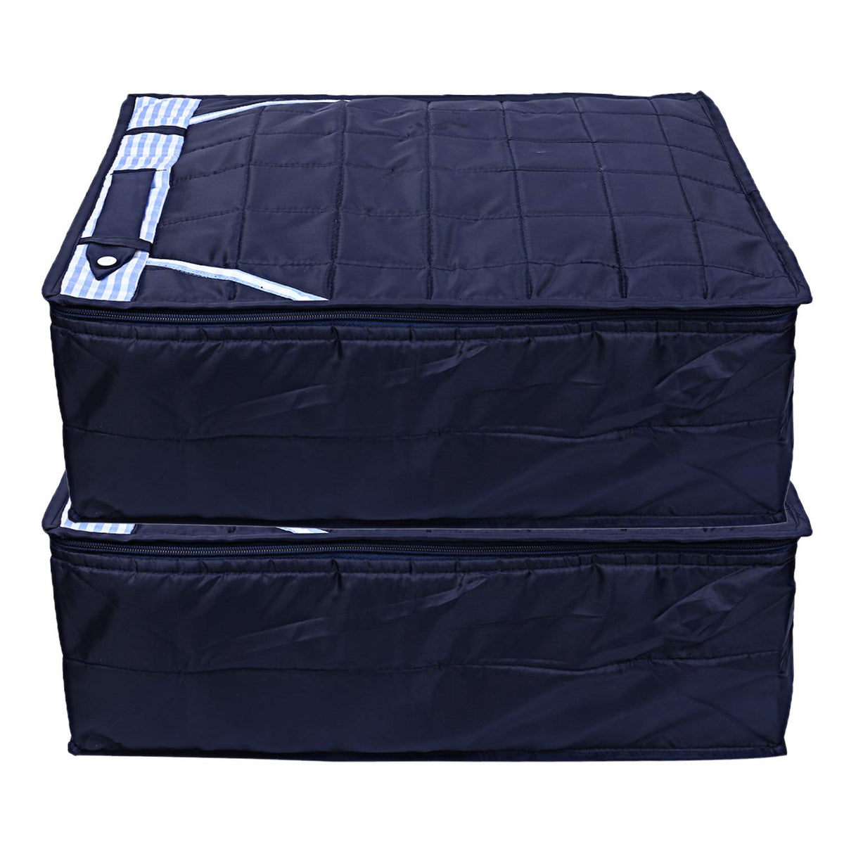 Kuber Industries Parachute Waterproof 2 Pieces Trouser Cover Quilted/Wardrobe Organizer (Blue) - CTKTC023215