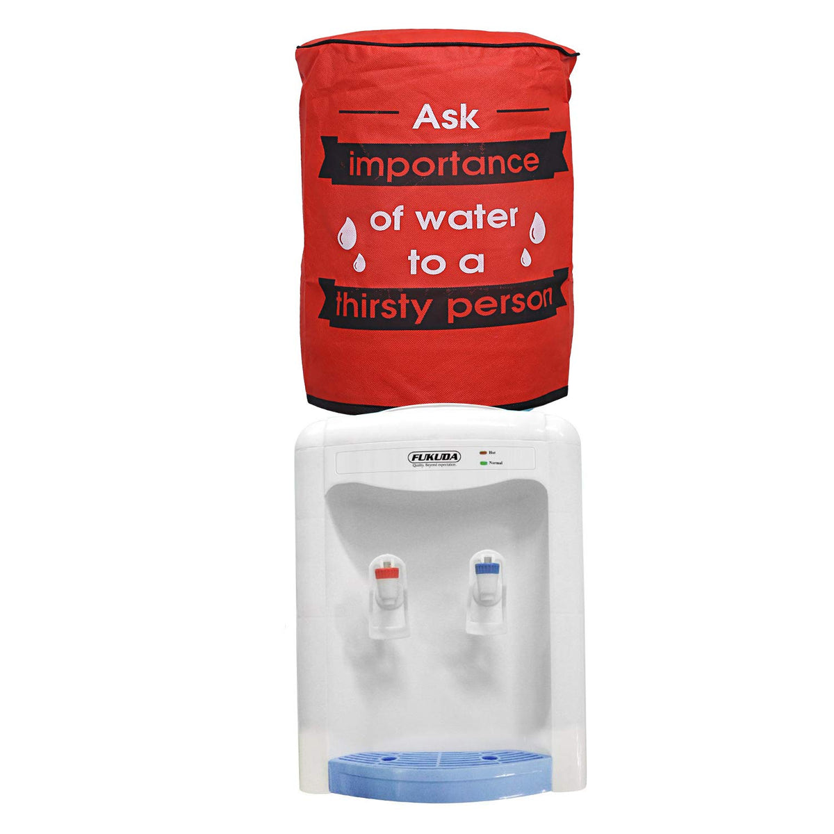 Kuber Industries Rexine Water Dispenser Bottle Cover with Rexine Water Level Indication 20 Litre (Red)-CTKTC13515