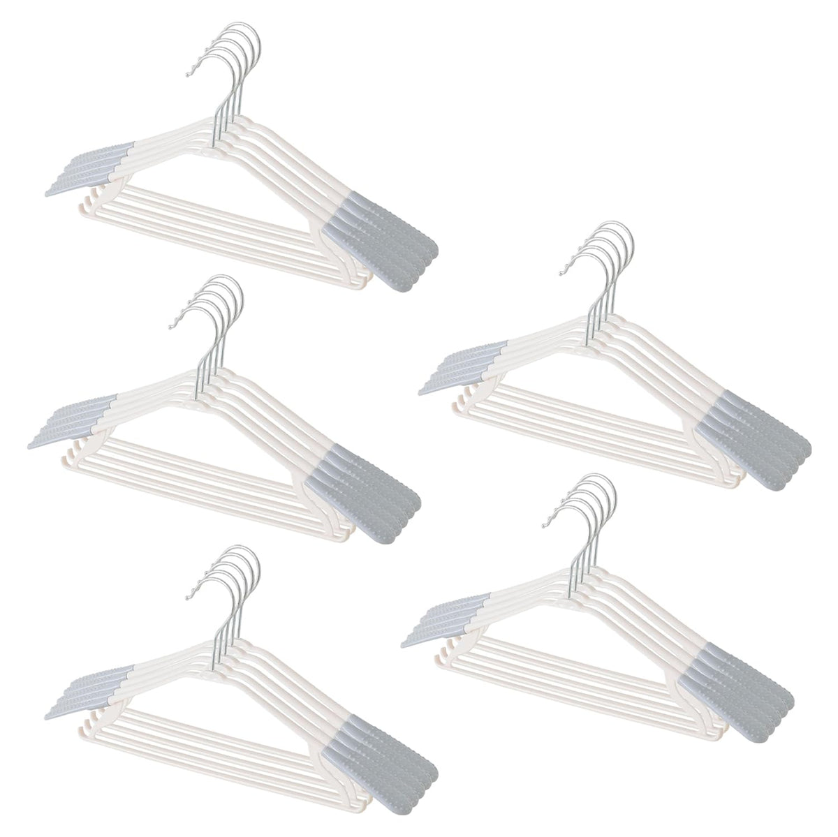 Kuber IndustriesPP Cloth Hanger Set of 25 with Zinc Plated Steel Hook (Grey)