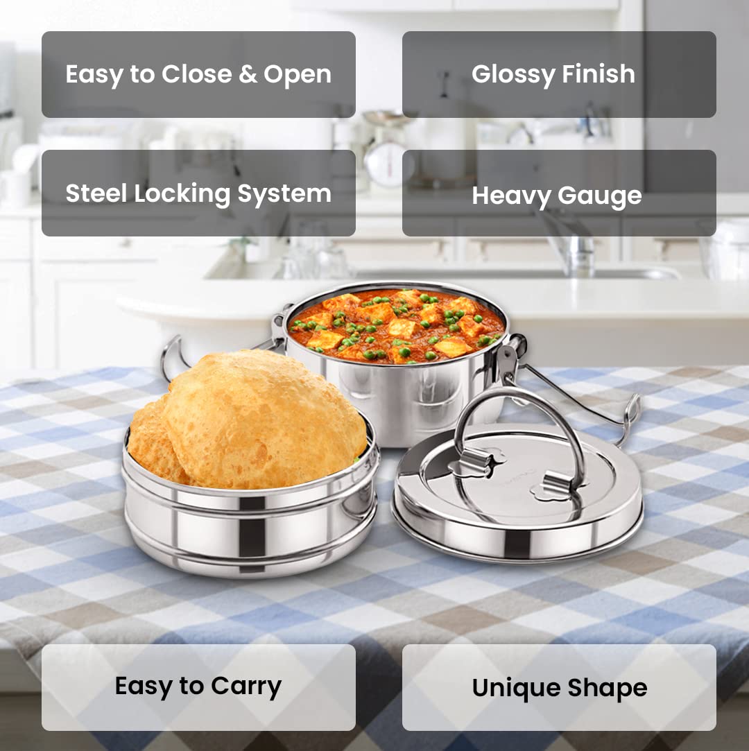 Kuber Stainless Steel Tiffin Box - Leak-proof food container