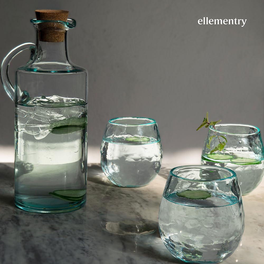 Ellementry Quoise Glass Tumbler - Clear glass for cocktails