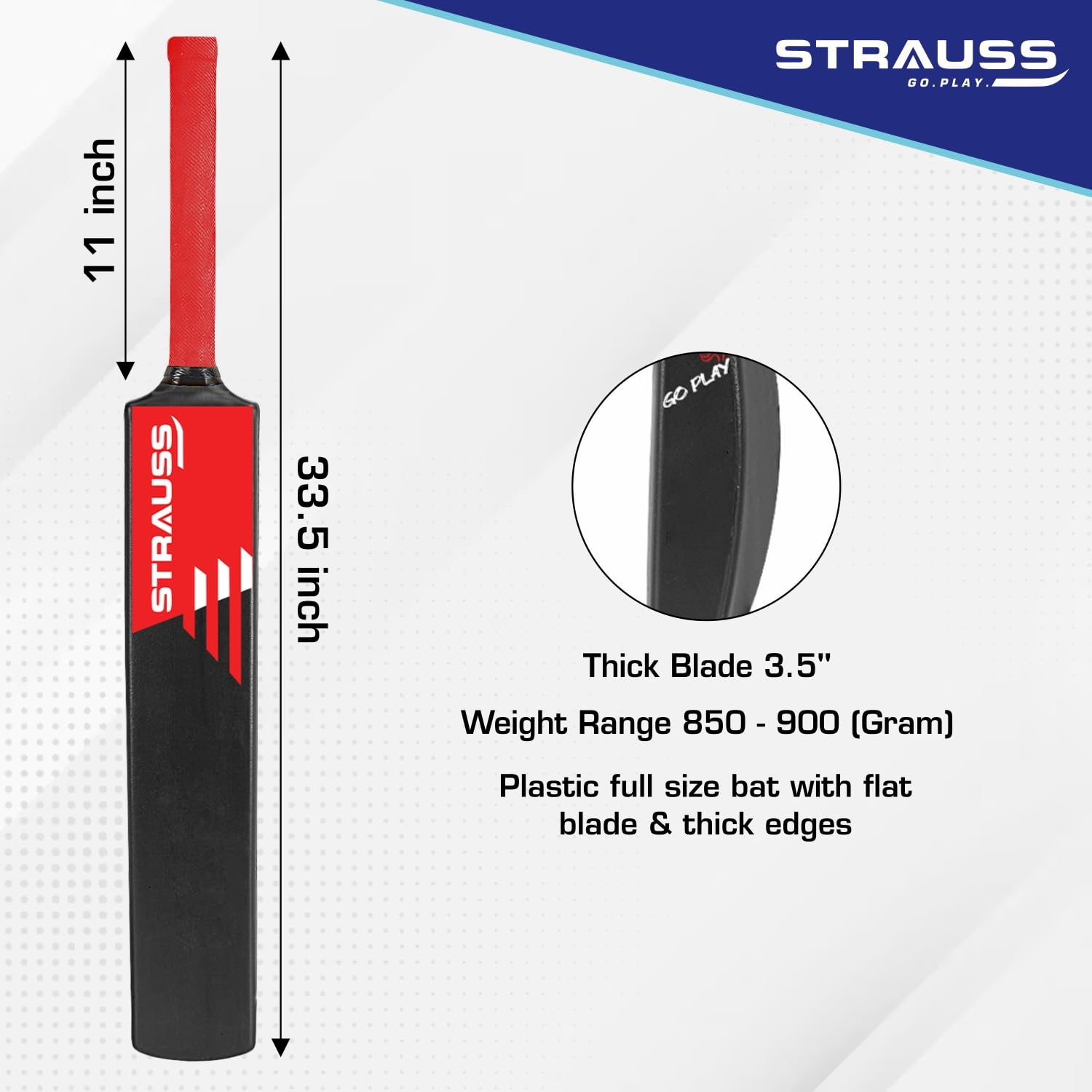 40 Inche Bat Strauss Vortex Cricket Bat | Full Size | Dimensions: 34 X 4.5 inch | H ...