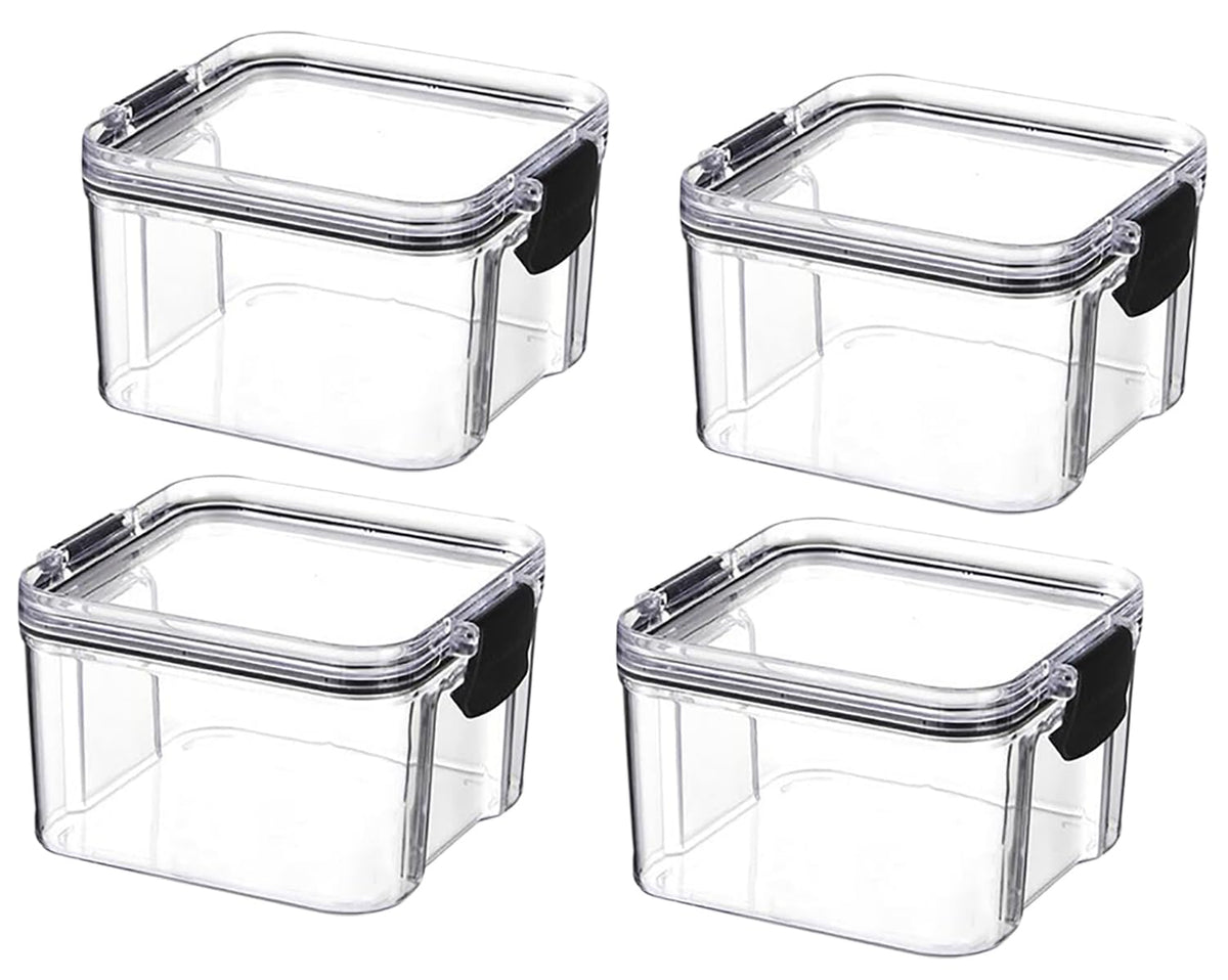 Kuber Industries Extra Small Refrigerator Storage Crisper/Fridge Container with Airtight Lid-Pack of 4 (Transparent)