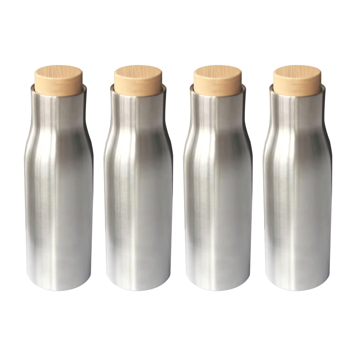 The Better Home Insulated Stainless Steel Water Bottle with Bamboo Lid 500 Ml |Non-Toxic & BPA Free Water Bottle for Home Office | Hot for 18,Cold for 24 Hours| Pack of 4