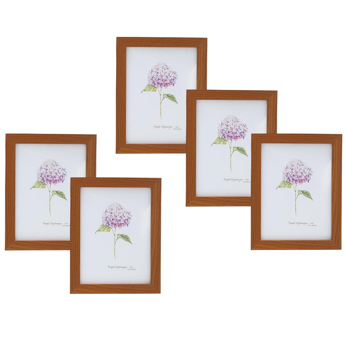 Kuber Industries Photo Frame For Home D?cor|Use Horizontal & Vertical|Crystal Clear Glass|Perfect For Home, Office And Shop "16.7x21.8CM"-Pack of 5 (Brown)