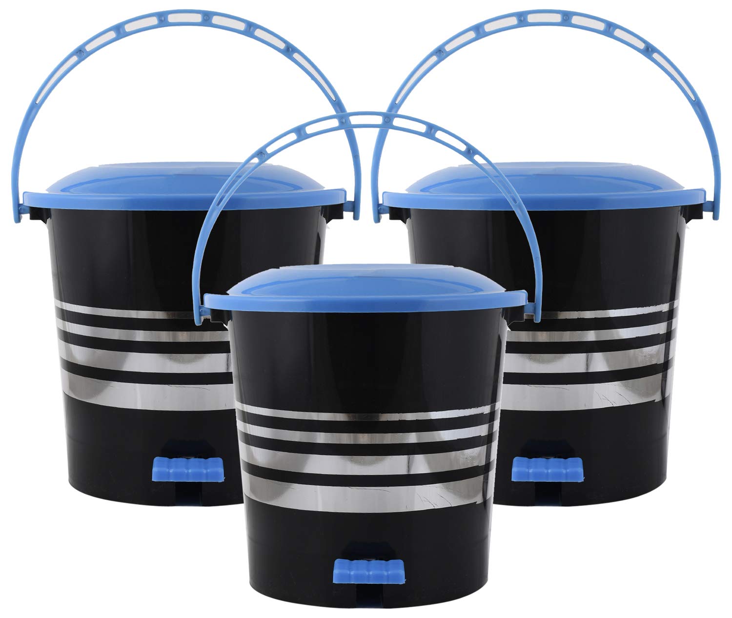Kuber Industries 3 Pieces Plastic Dustbin Garbage Bin with Handle, 5 ...