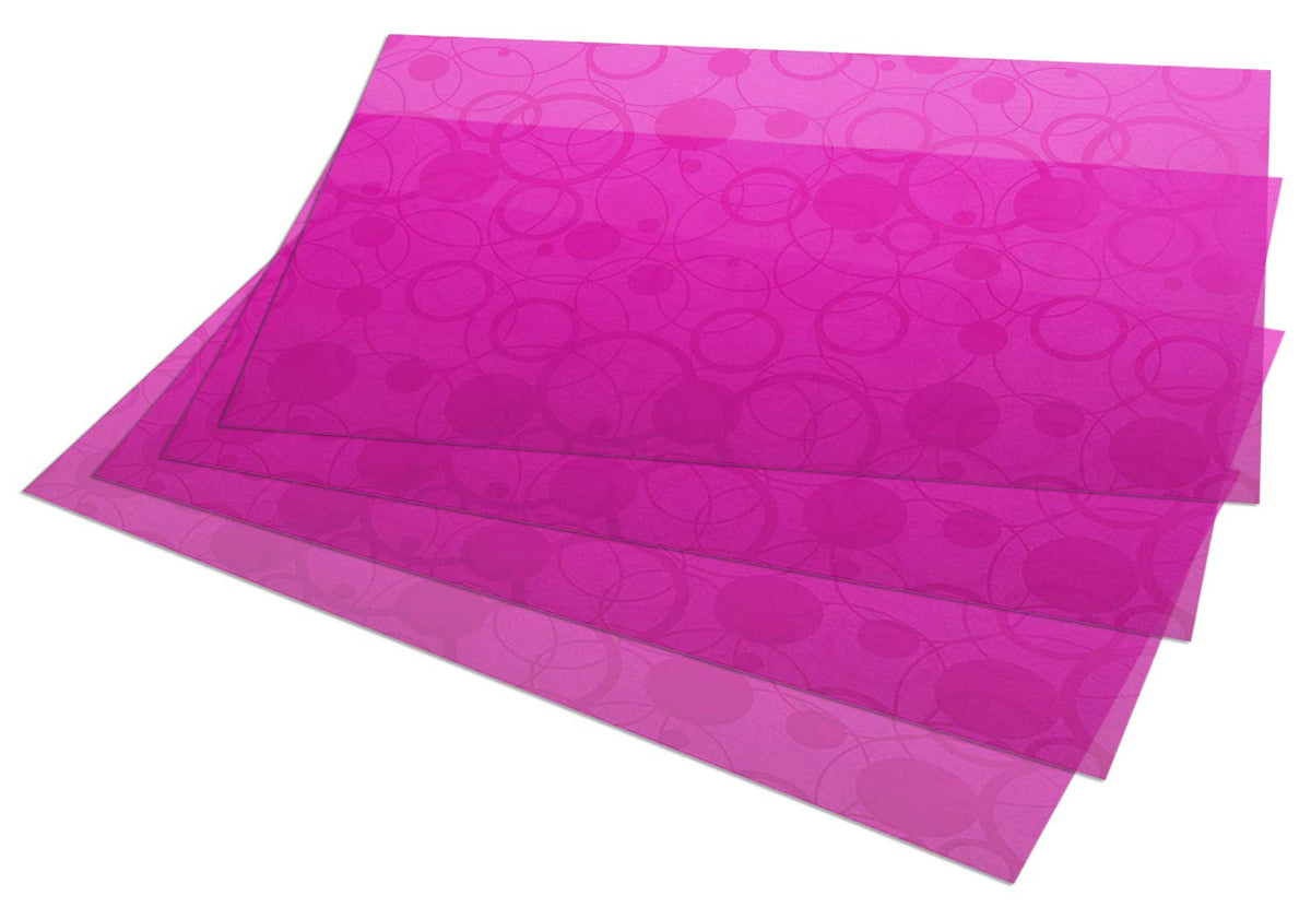 Kuber Industries Circle Design 4 Pieces PVC Refrigerator/Fridge Multipurpose Drawer Mat Set(Pink)-CTKTC32309