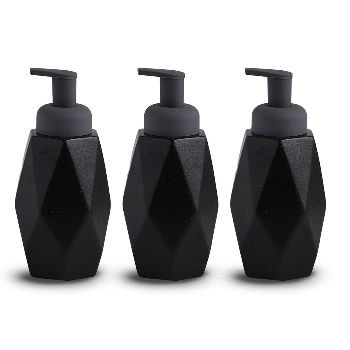 UMAI Foam Soap Dispenser | Stoneware | Ceramic Handwash Bottle for Kitchen | Soap Dispenser for Wash Basin | Bathroom Accessories (Pack of 3)