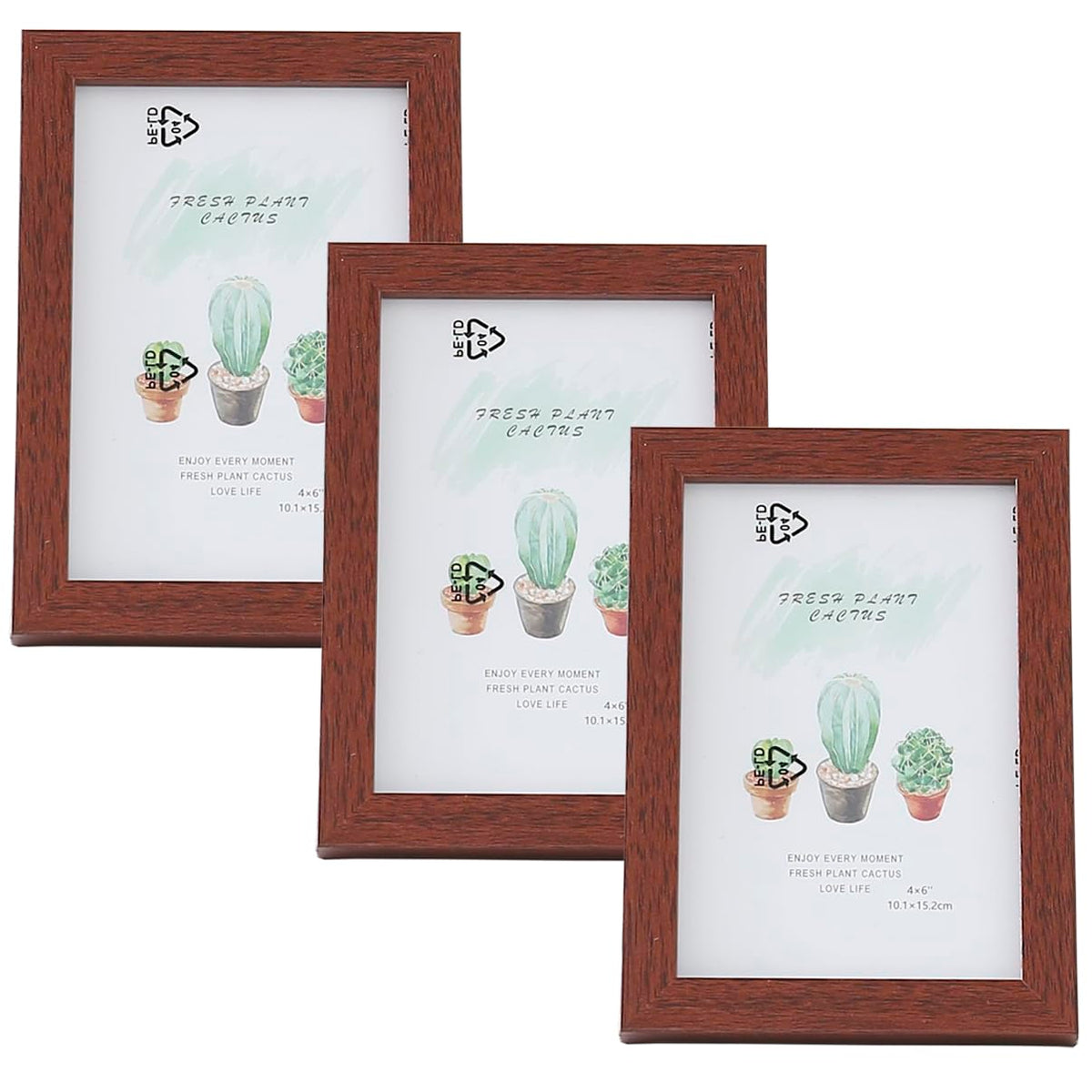 Kuber Industries Photo Frame For Home D�cor|Use Horizontal & Vertical|Crystal Clear Glass|Perfect For Home, Office And Shop "11.6x16.7CM"-Pack of 3 (Brown)